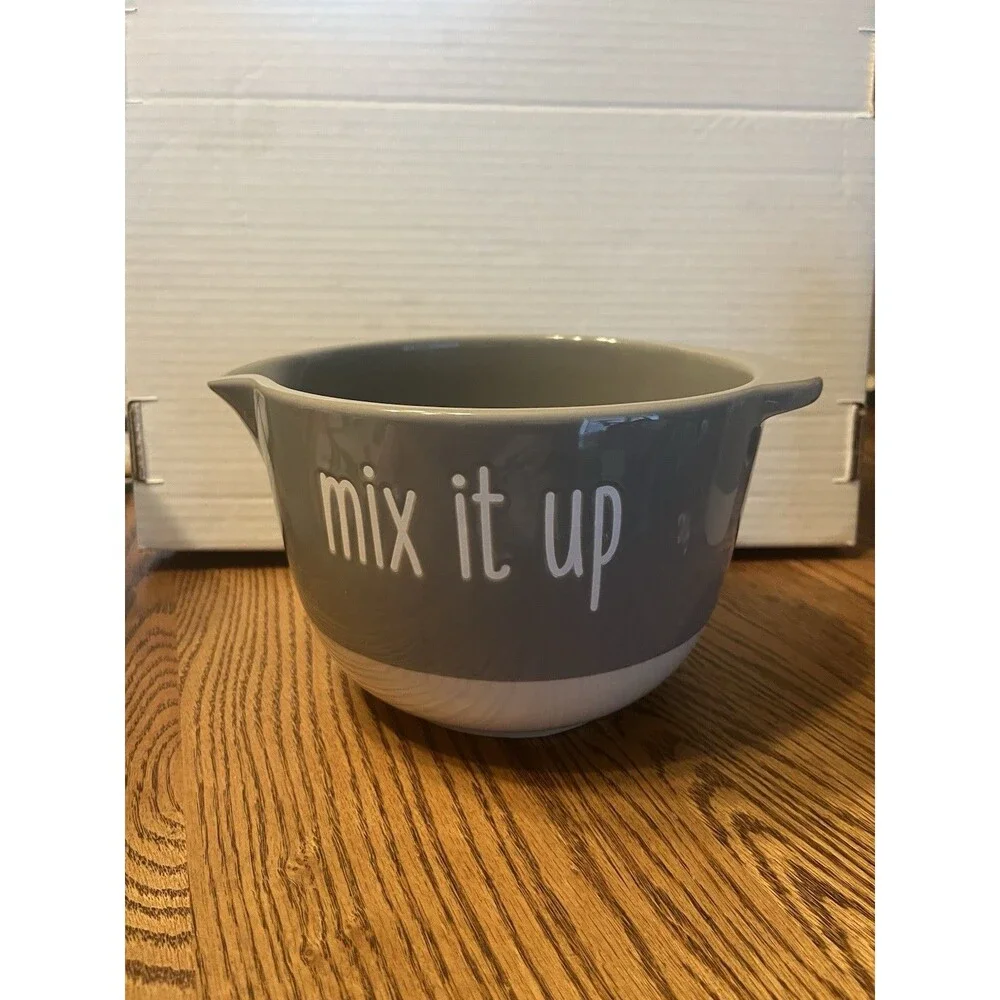Mix It Up Red & White Stoneware Mixing Bowl 5-1/4